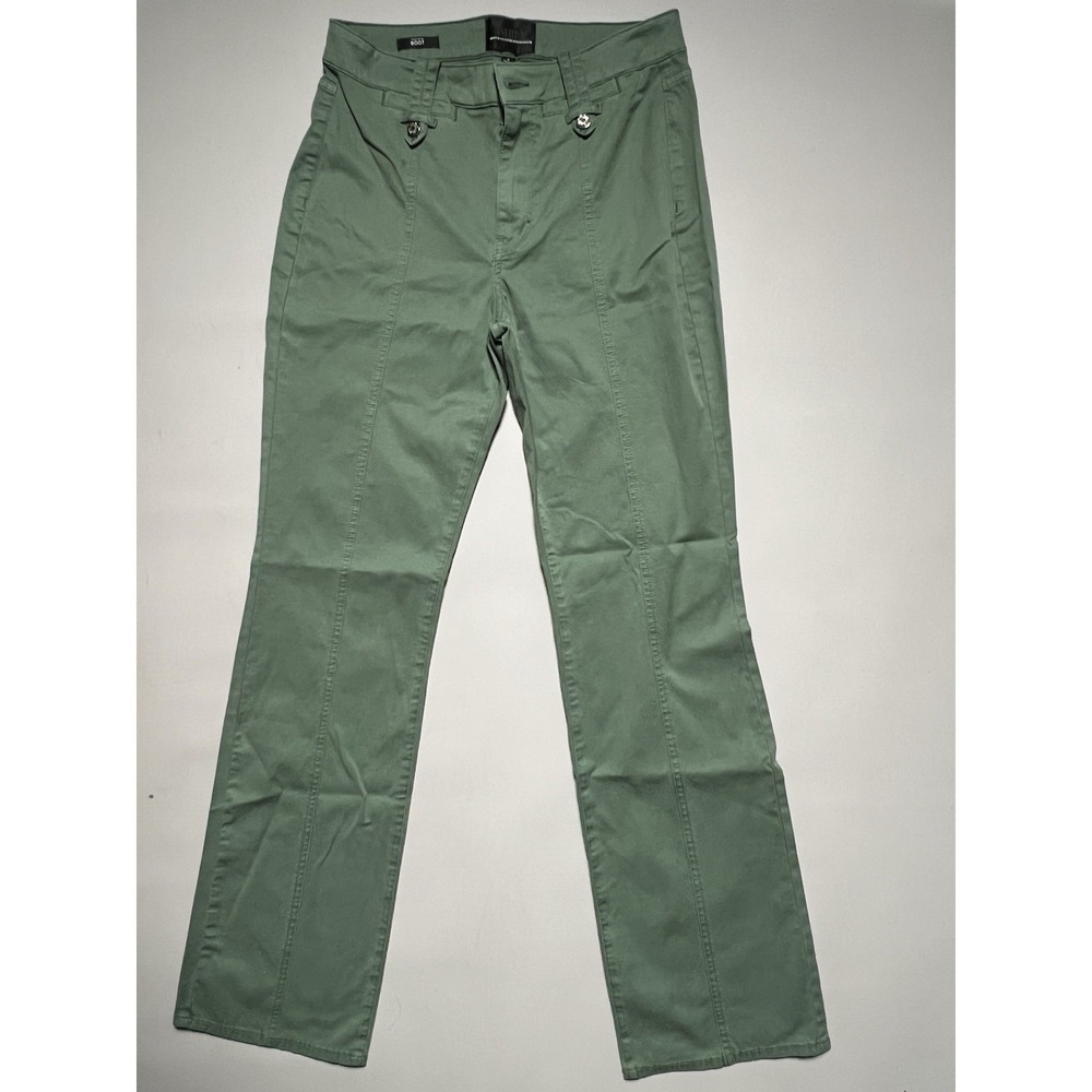 White House Black Market Women Green High Rise Bootcut‎ Stretch Pants Size 8
